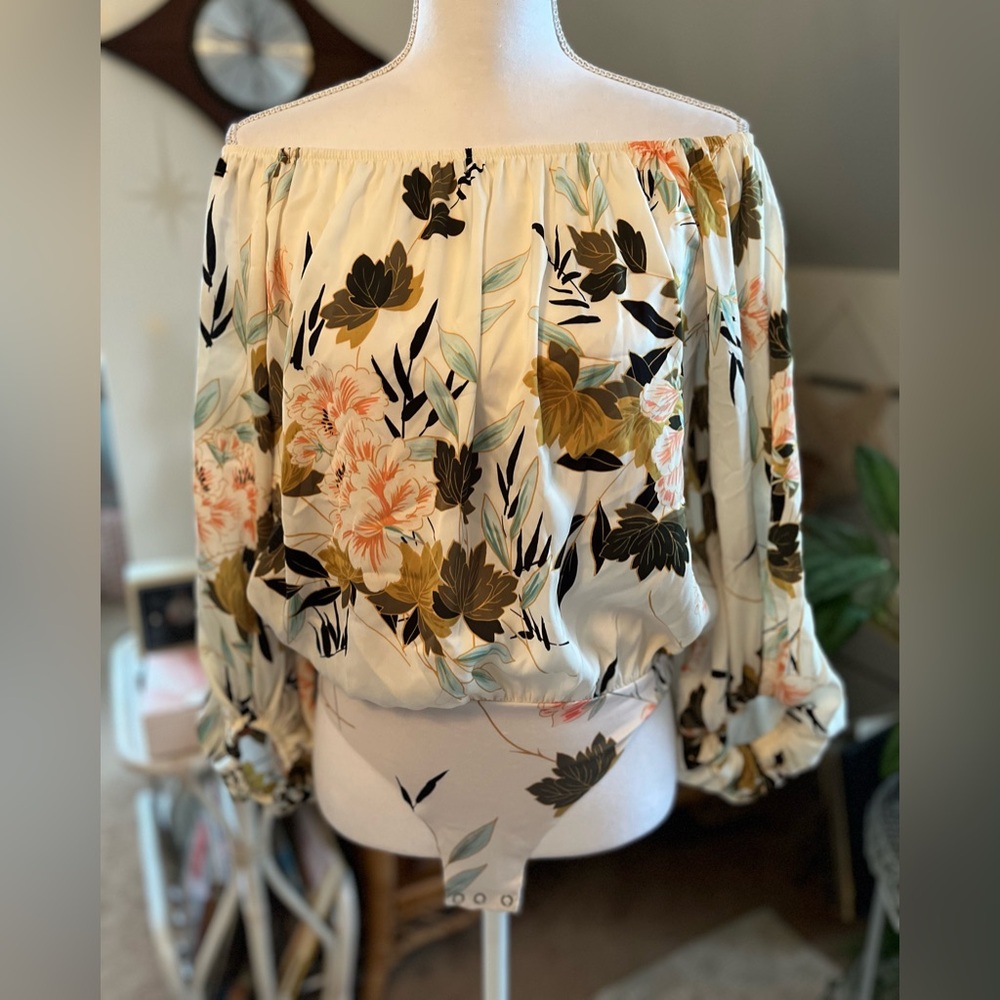 Zara floral print body suit top